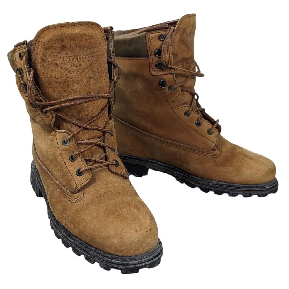 Vtg Dexter Mountaineering Boots Mens 7.5 M Brown Suede Leather Trail Hiking Y2K